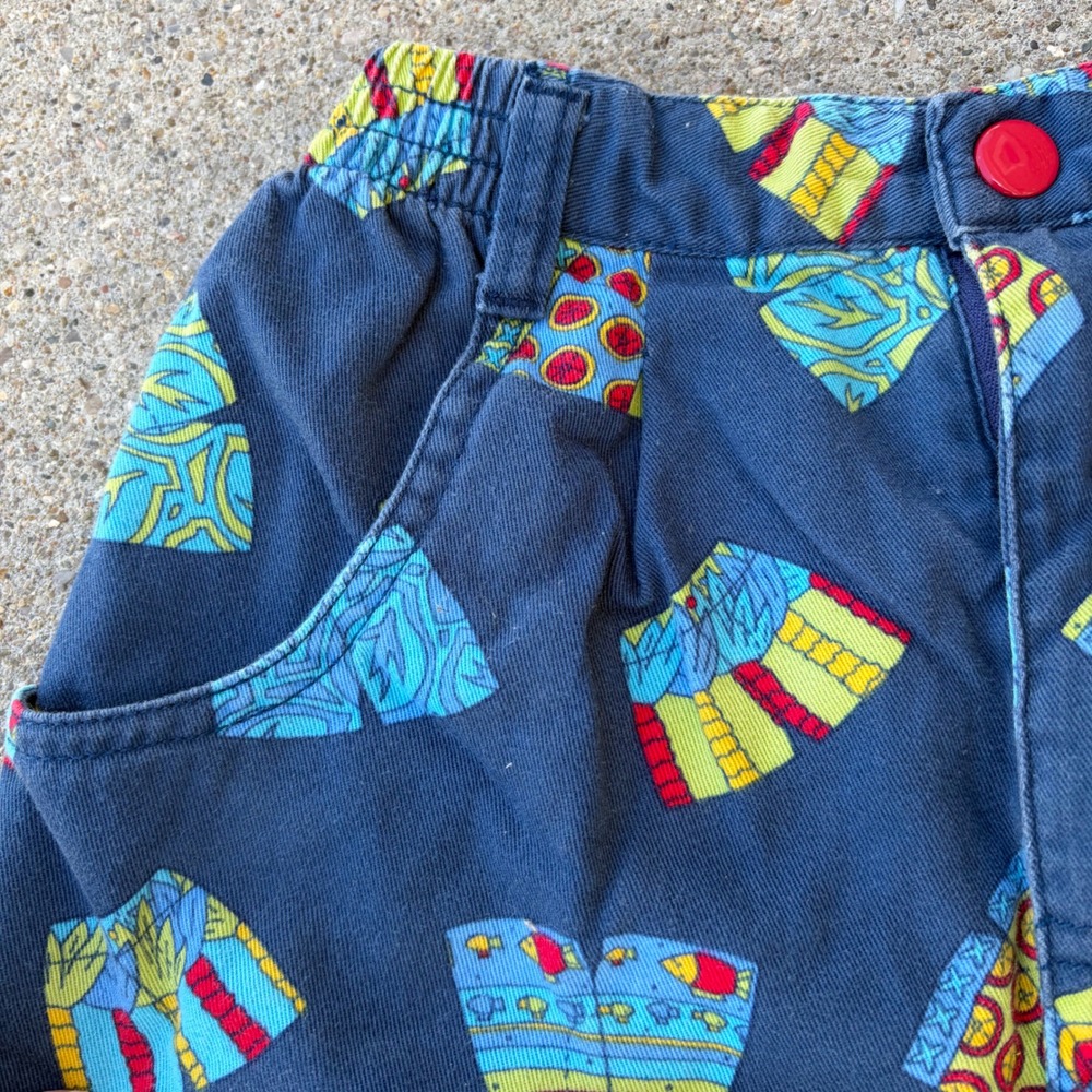 Vintage Gymboree Rainbow Tag boys colorful rint shorts pleated size XXL - Picture 3 of 6
